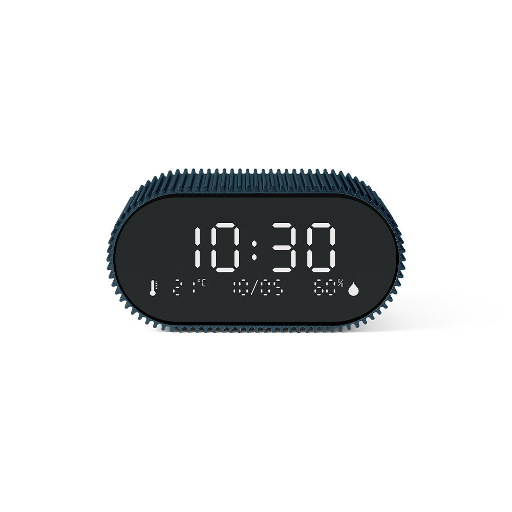 NNEDSZ Lexon Ray Clock Lcd Alarm Clock With Temperature / Humidity Display - Blue-0