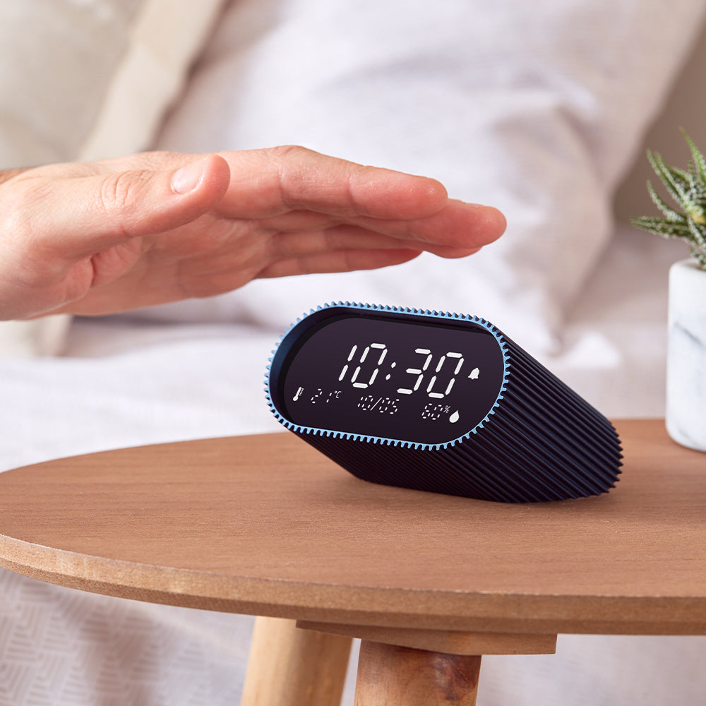 NNEDSZ Lexon Ray Clock Lcd Alarm Clock With Temperature / Humidity Display - Blue-3