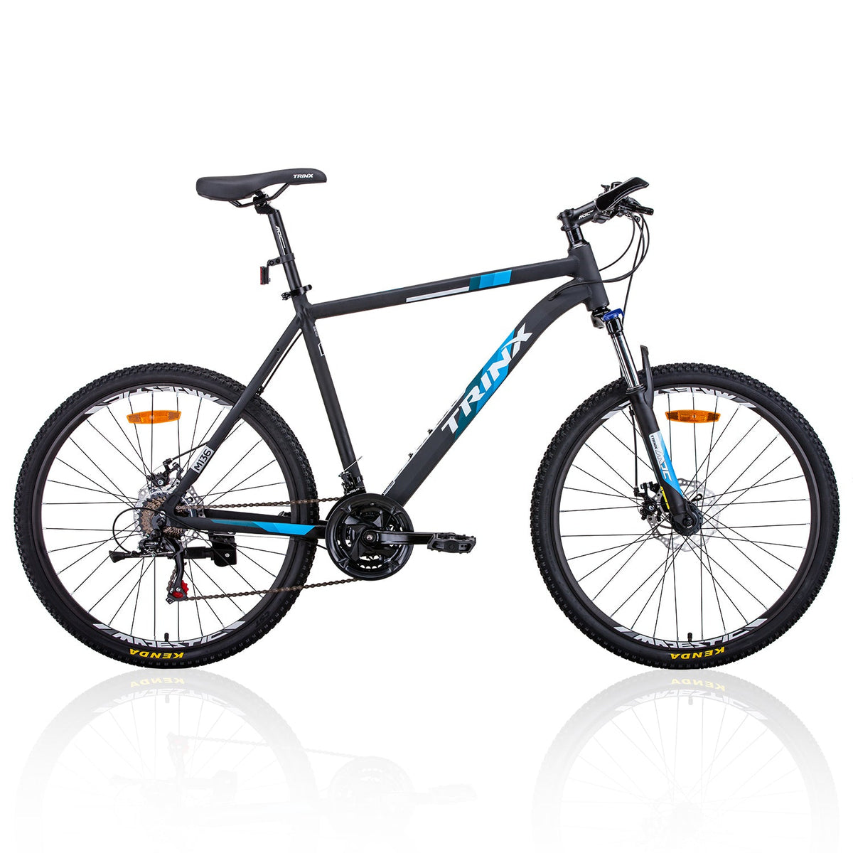 NNEDSZ Trinx MTB Mens Mountain Bike 26 inch Shimano Gear 21-Speed [Colour: Matt Black White/Blue] [Size Of Frame: 17 inches]-0