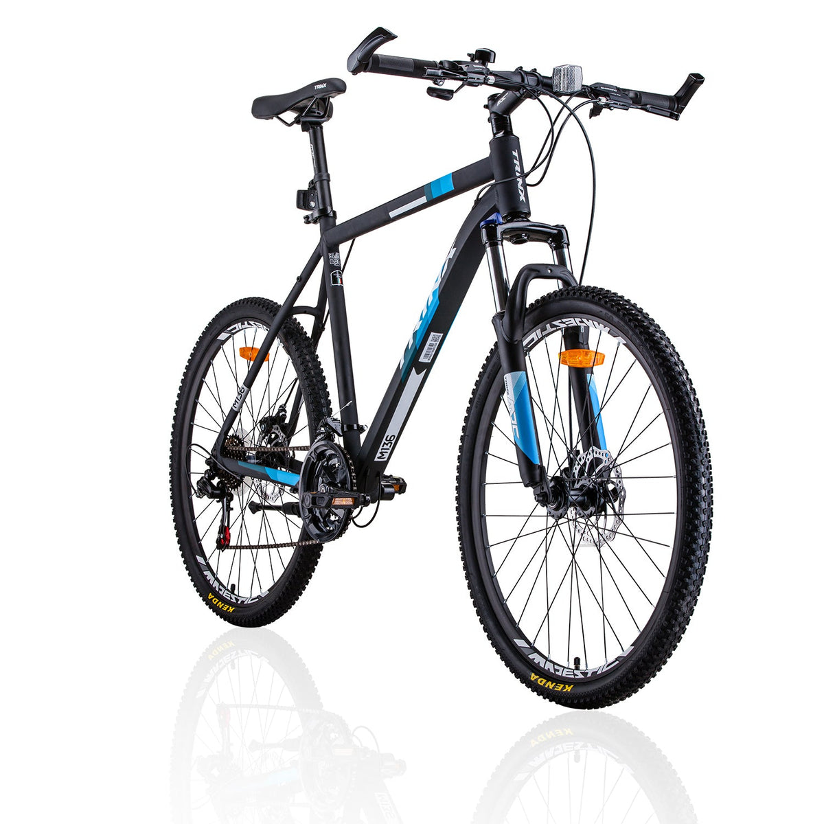 NNEDSZ Trinx MTB Mens Mountain Bike 26 inch Shimano Gear 21-Speed [Colour: Matt Black White/Blue] [Size Of Frame: 17 inches]-1