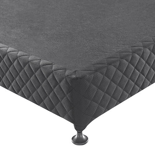 NNEDSZ Base Ensemble King Size Solid Wooden Slat in Black with Removable Cover-2
