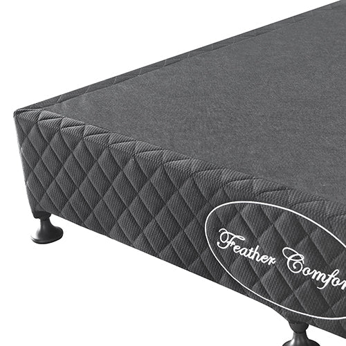 NNEDSZ Base Ensemble King Size Solid Wooden Slat in Black with Removable Cover-3