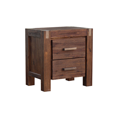 NNEDSZ Pieces Bedroom Suite in Solid Wood Veneered Acacia Construction Timber Slat Queen Size Chocolate Colour Bed, Bedside Table & Dresser-2