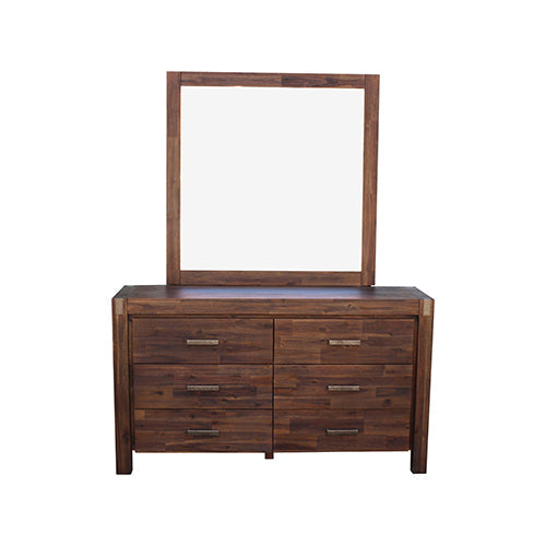 NNEDSZ Pieces Bedroom Suite in Solid Wood Veneered Acacia Construction Timber Slat Queen Size Chocolate Colour Bed, Bedside Table & Dresser-4