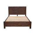 NNEDSZ Frame Double Size in Solid Wood Veneered Acacia Bedroom Timber Slat in Chocolate-0