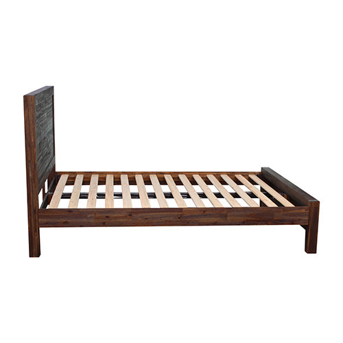 NNEDSZ Frame Double Size in Solid Wood Veneered Acacia Bedroom Timber Slat in Chocolate-1