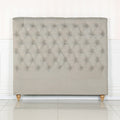 NNEDSZ Bed Head Double Size French Provincial Headboard Upholsterd Fabric Beige-0