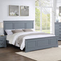 NNEDSZ King Bed Frame in Solid Wood with Slats Support in Grey colour-0