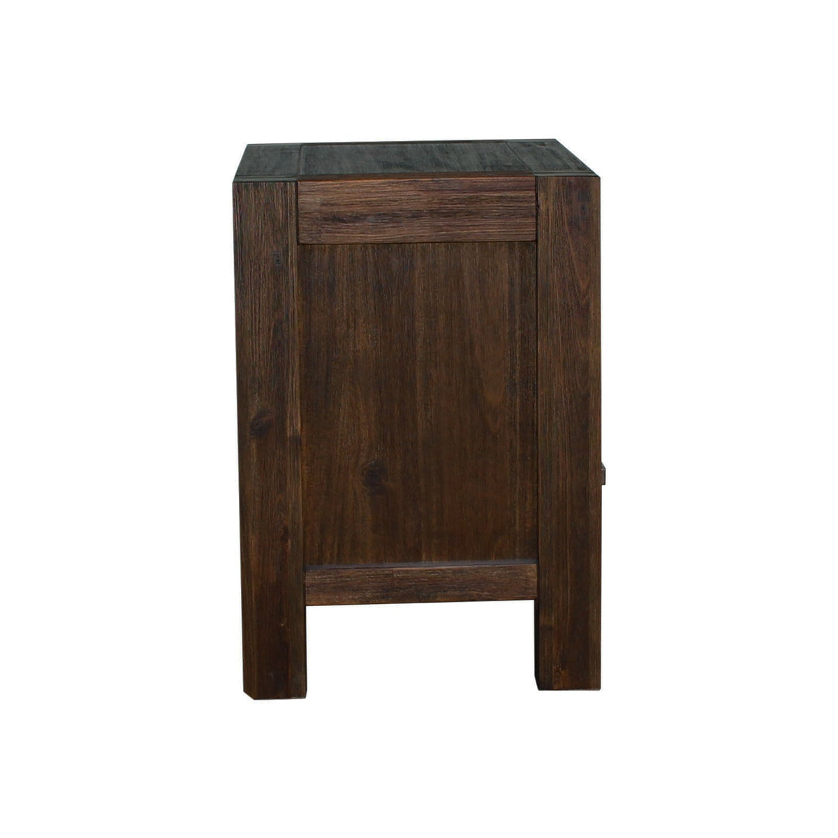NNEDSZ Bedside Table 2 drawers Night Stand Solid Wood Acacia Storage in Chocolate Colour-3