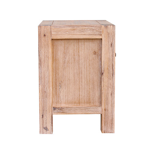 NNEDSZ Bedside Table 2 drawers Night Stand Solid Wood Acacia Oak Colour-3