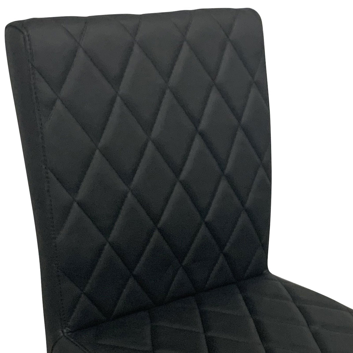 NNEDSZ 2X Dining Chair Stainless Gold Frame & Seat Black PU Leather-3
