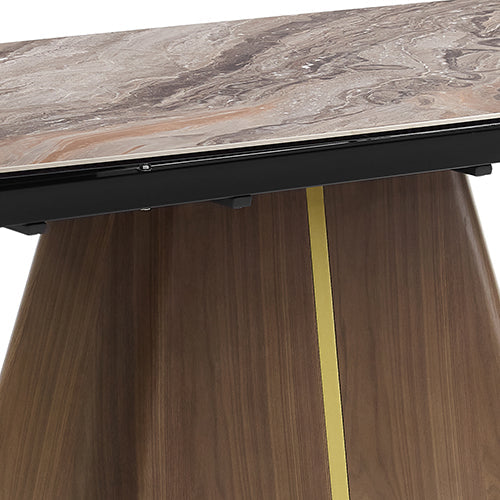 NNEDSZ Dining Table MDF Ceramic Glass Table Top Extendable Decorative Stripe-3