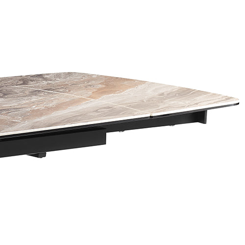 NNEDSZ Dining Table MDF Ceramic Glass Table Top Extendable Decorative Stripe-4