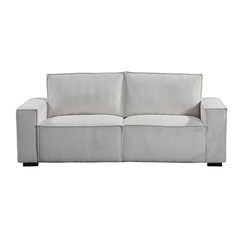 NNEDSZ Reno 3 Seater Sofa Beige Colour Fabric Upholstery Wooden Structure Knock Down Feature In Back & Arms-1