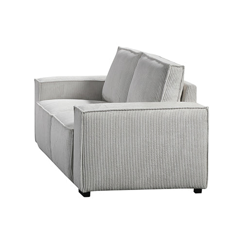 NNEDSZ Reno 3 Seater Sofa Beige Colour Fabric Upholstery Wooden Structure Knock Down Feature In Back & Arms-2