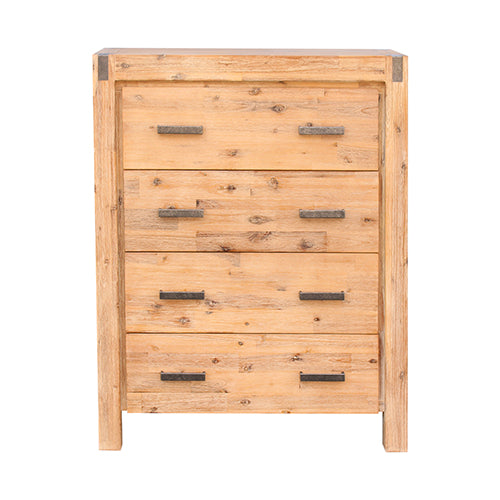 NNEDSZ with 4 Storage Drawers Solid Wooden Assembled in Oak Colour-1