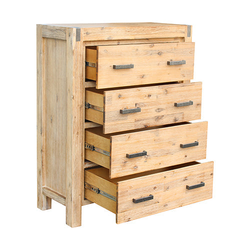 NNEDSZ with 4 Storage Drawers Solid Wooden Assembled in Oak Colour-3