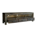 NNEDSZ TV Cabinet with 3 Storage Drawers with Shelf Solid Acacia Wooden Frame Entertainment Unit in Chocolate Colour-0