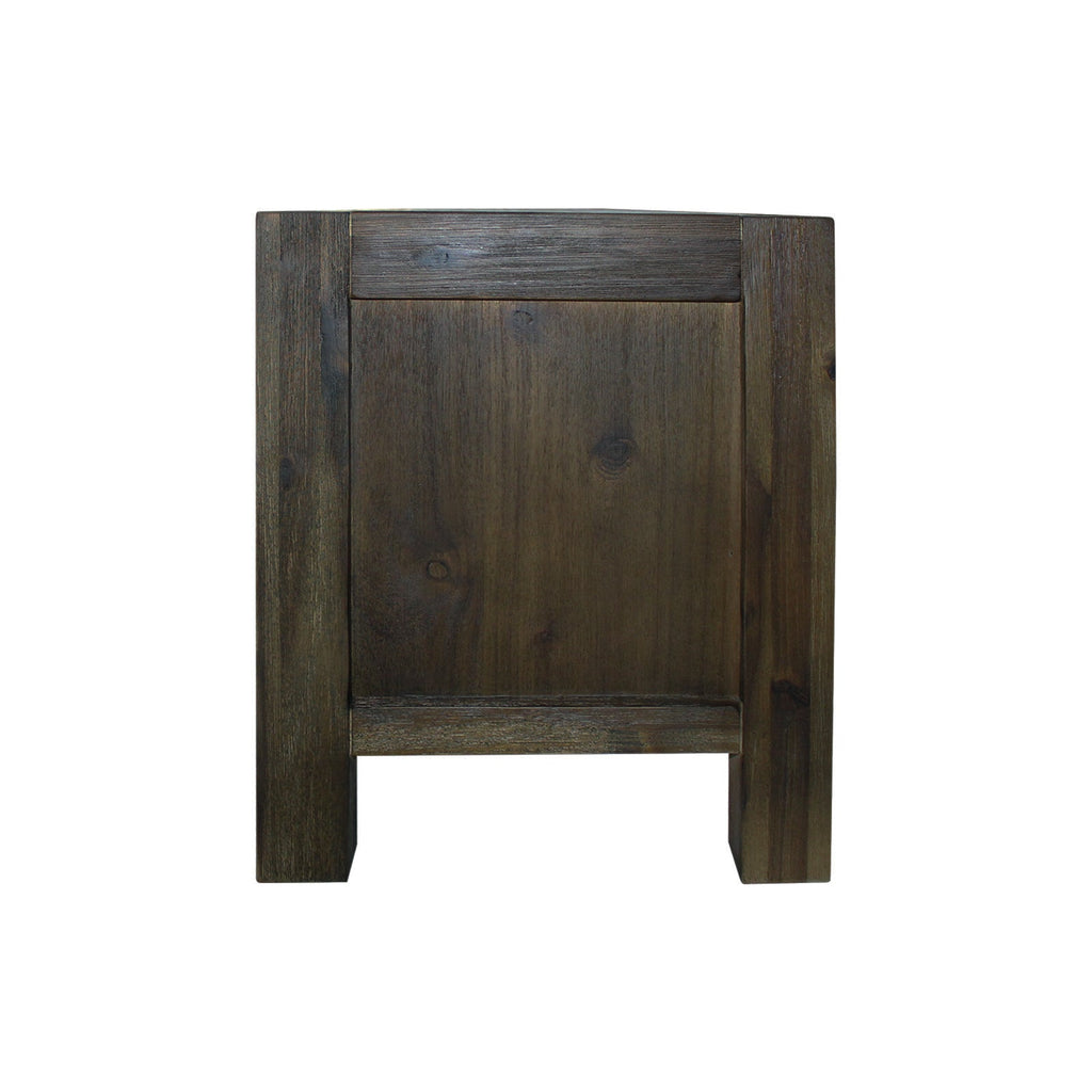 NNEDSZ TV Cabinet with 3 Storage Drawers with Shelf Solid Acacia Wooden Frame Entertainment Unit in Chocolate Colour-2