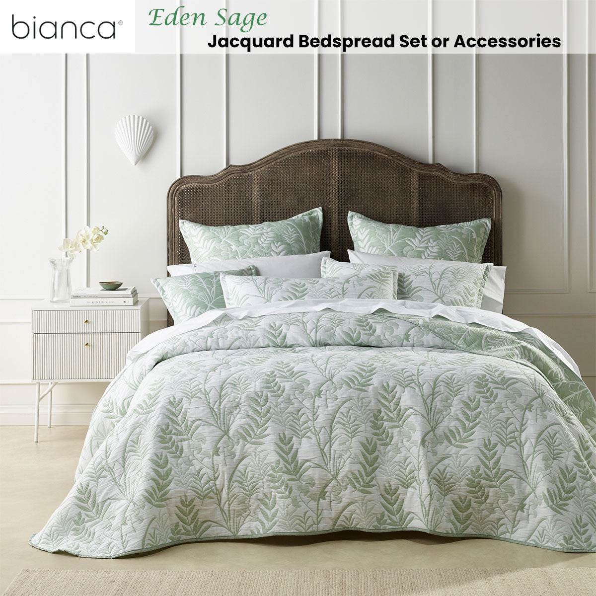 NNEDSZ Eden Sage Bedspread Set King-1
