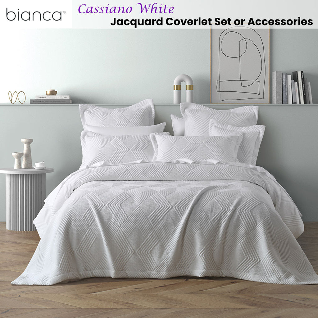 NNEDSZ Bianca Cassiano White Polyester Jacquard Coverlet Set Single/Double-1