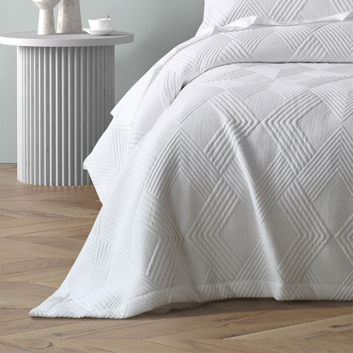 NNEDSZ Bianca Cassiano White Polyester Jacquard Coverlet Set Single/Double-3