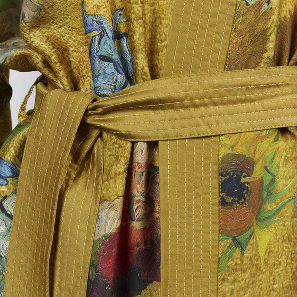 NNEDSZ Bedding House Van Gogh Partout des Fleurs Gold Kimono Bath Robe Small/Medium-3
