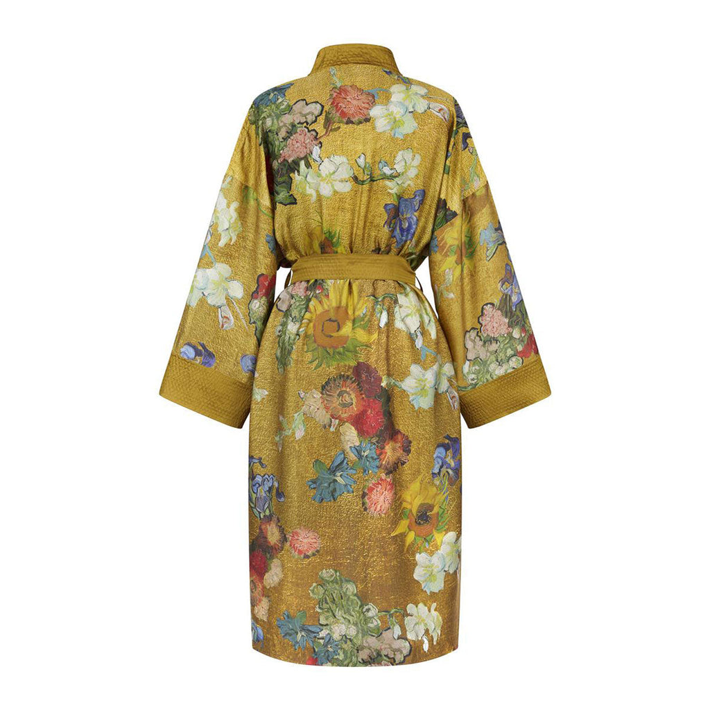 NNEDSZ Bedding House Van Gogh Partout des Fleurs Gold Kimono Bath Robe Small/Medium-4