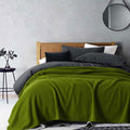 NNEDSZ Laconia 400GSM Premium Pure Wool Blanket Moss Green King-0