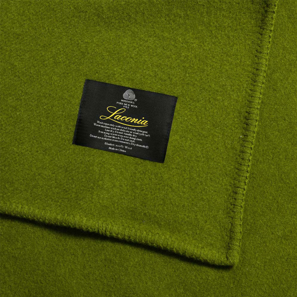 NNEDSZ Laconia 400GSM Premium Pure Wool Blanket Moss Green King-3