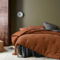 NNEDSZ Soho Waffle Tobacco 3 Piece Comforter Set King-0