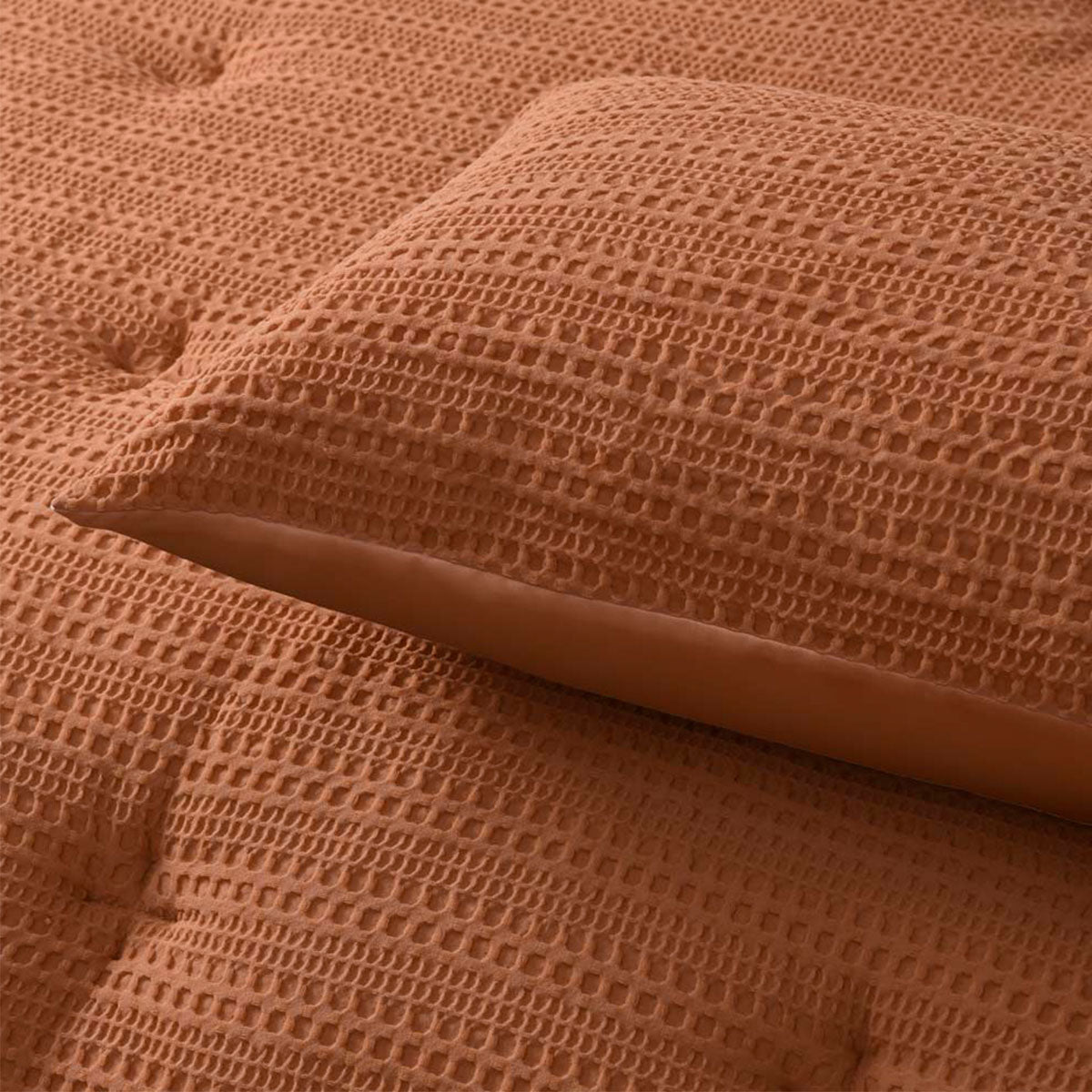NNEDSZ Soho Waffle Tobacco 3 Piece Comforter Set King-2