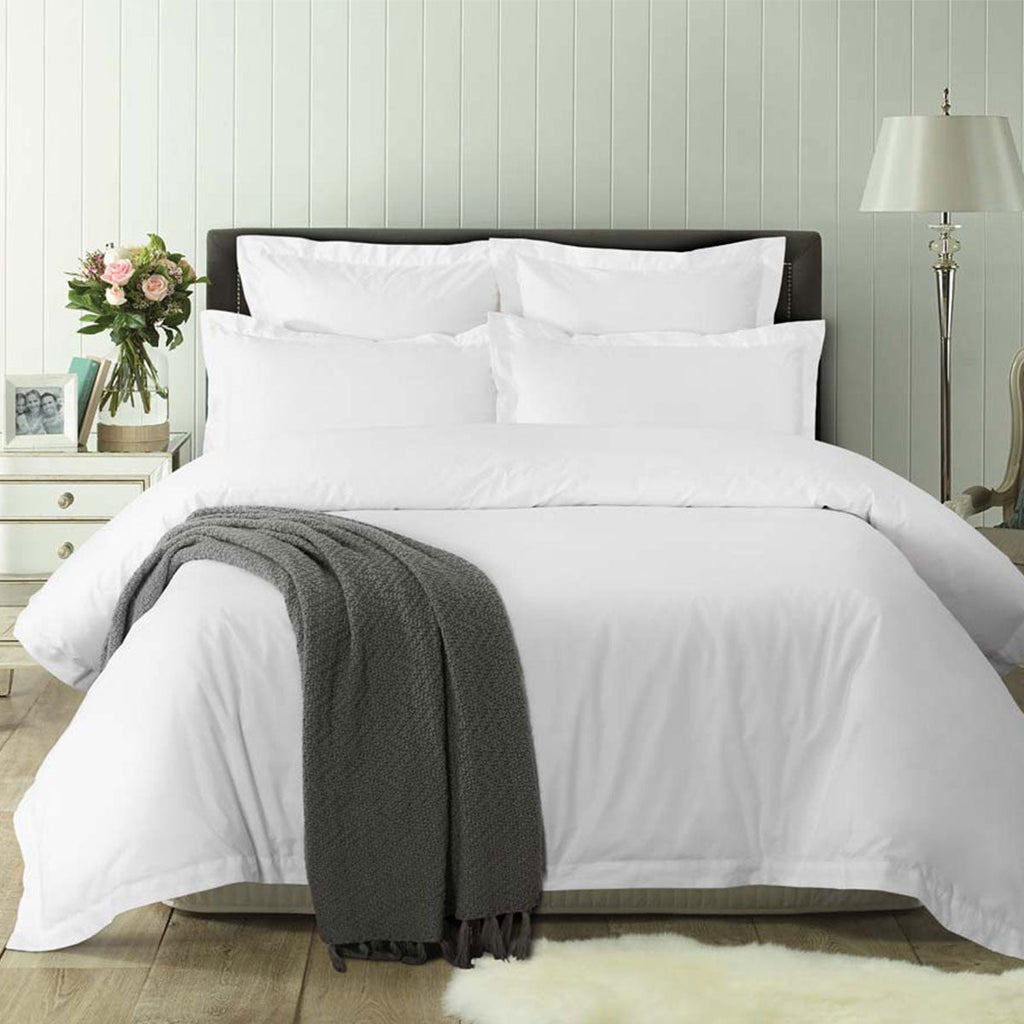 NNEDSZ Accessorize White Tailored Hotel Deluxe Cotton Quilt Cover Set King-0
