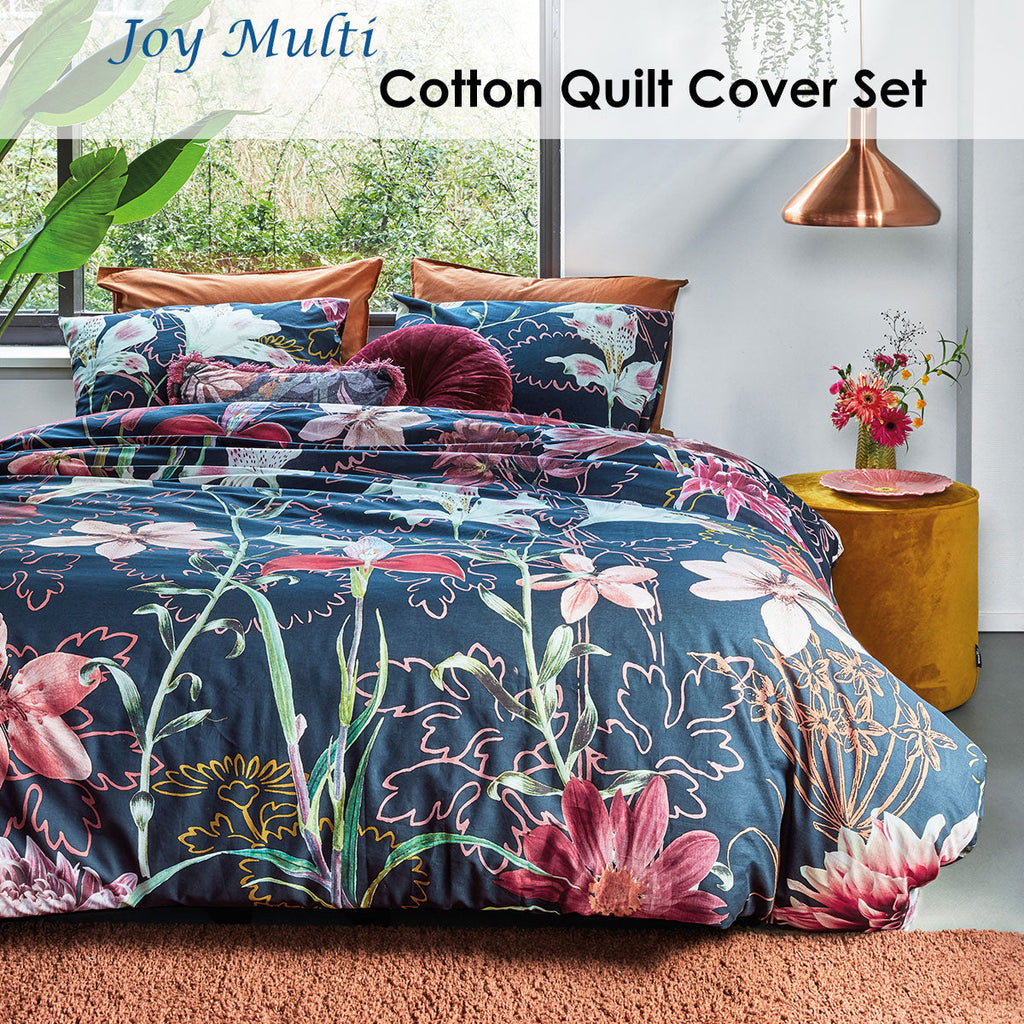 NNEDSZ Bedding House Joy Multi Cotton Quilt Cover Set Queen-1