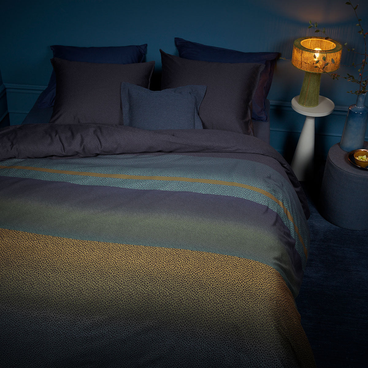 NNEDSZ Bedding House Lenny Blue Cotton Quilt Cover Set King-3