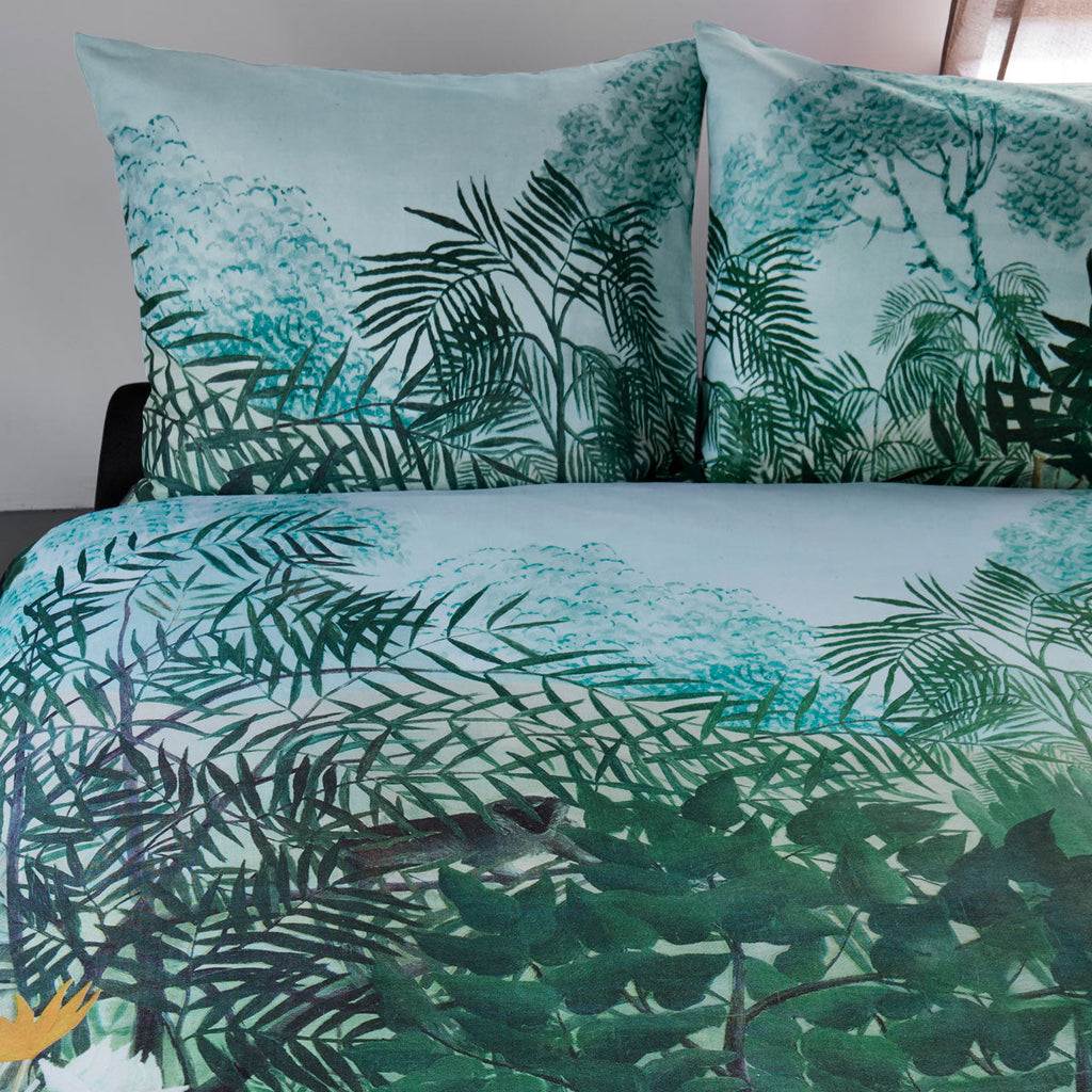 NNEDSZ Bedding House Madagascar Green Cotton Quilt Cover Set Queen-1