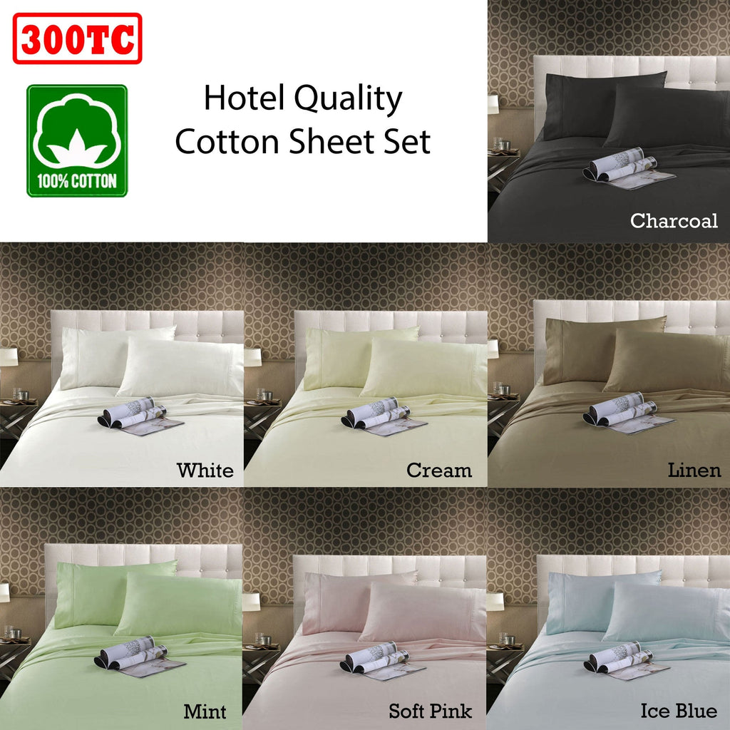 NNEDSZ 300TC Cotton Sheet Set Mint King-1