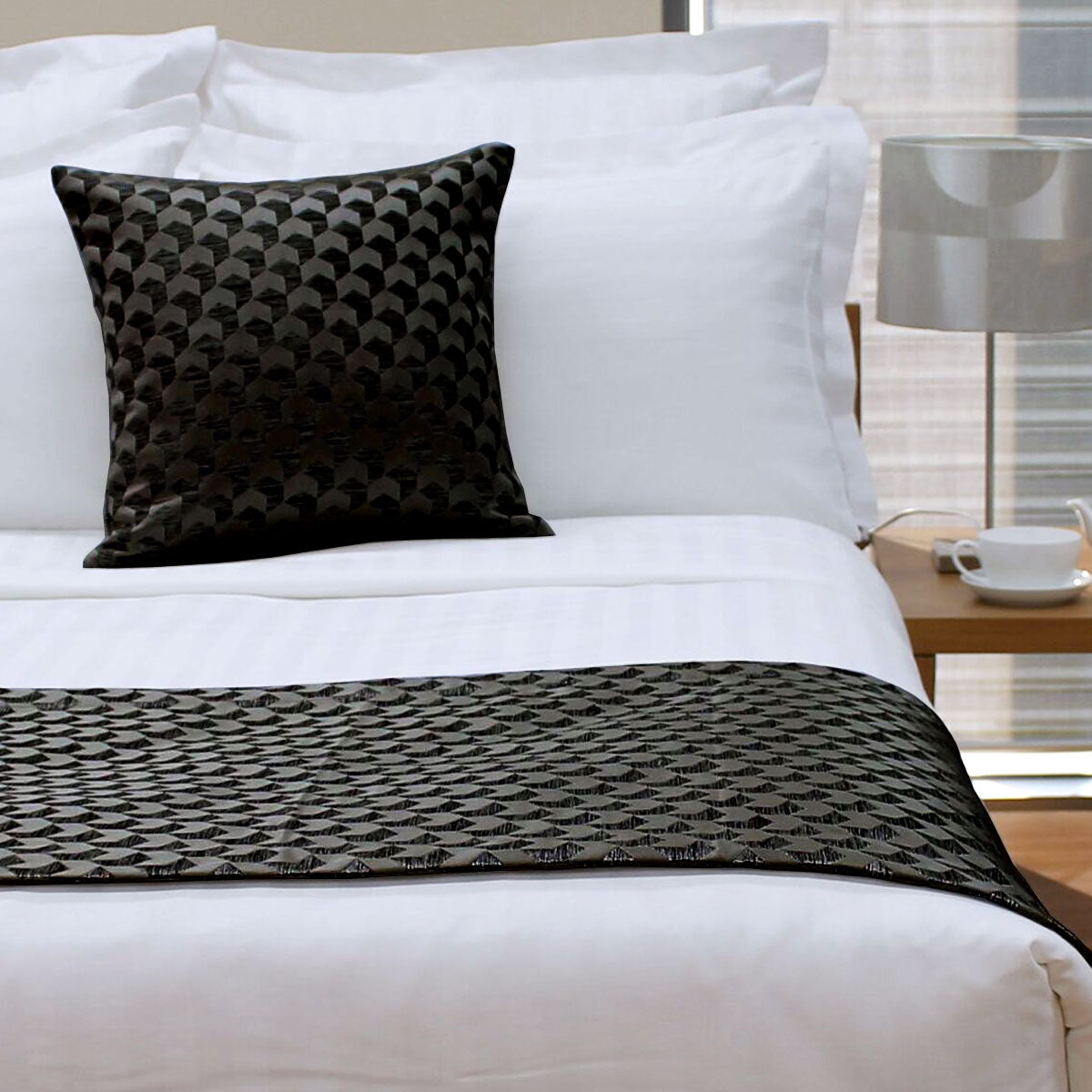 NNEDSZ Jason Regency Black (Also Known as Ink Blue) Bed Runner Double/Queen-0