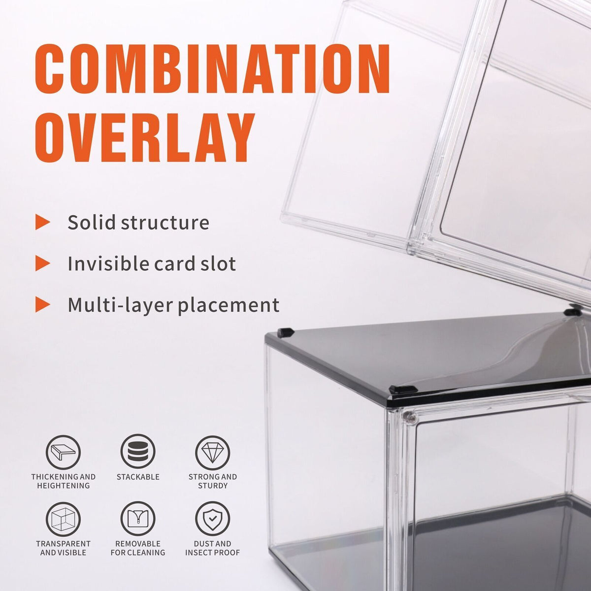 NNEDSZ 5PC  Stackable Shoe Display Box Hard Acrylic Sneaker Storage Containers Case-3