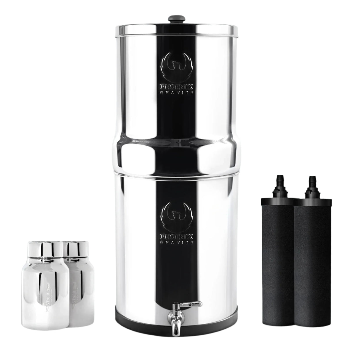 Phoenix Stainless Steel 6L with Fluoride & Smart Carbon Filter - Stainless Steel Stand-1