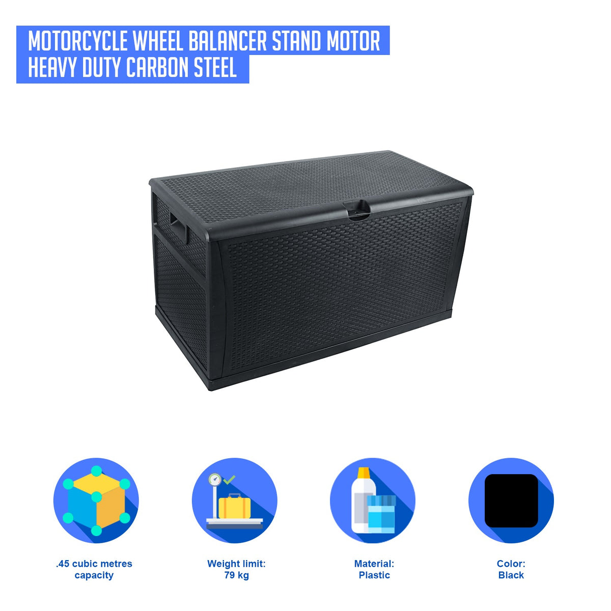 NNEDSZ Deck Box Outdoor Storage Plastic Bench Box 450 Litre-1