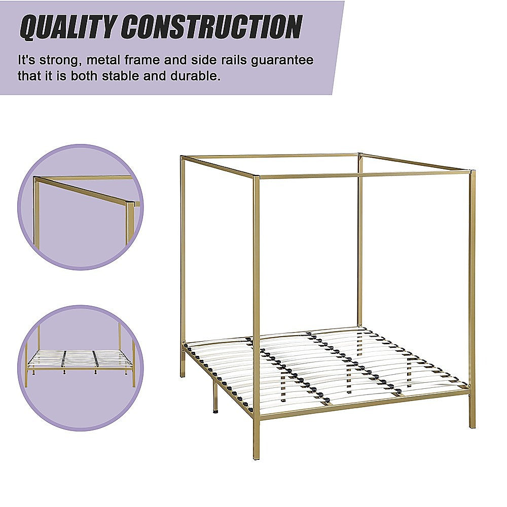 NNEDSZ 4 Four Poster King Bed Frame-4