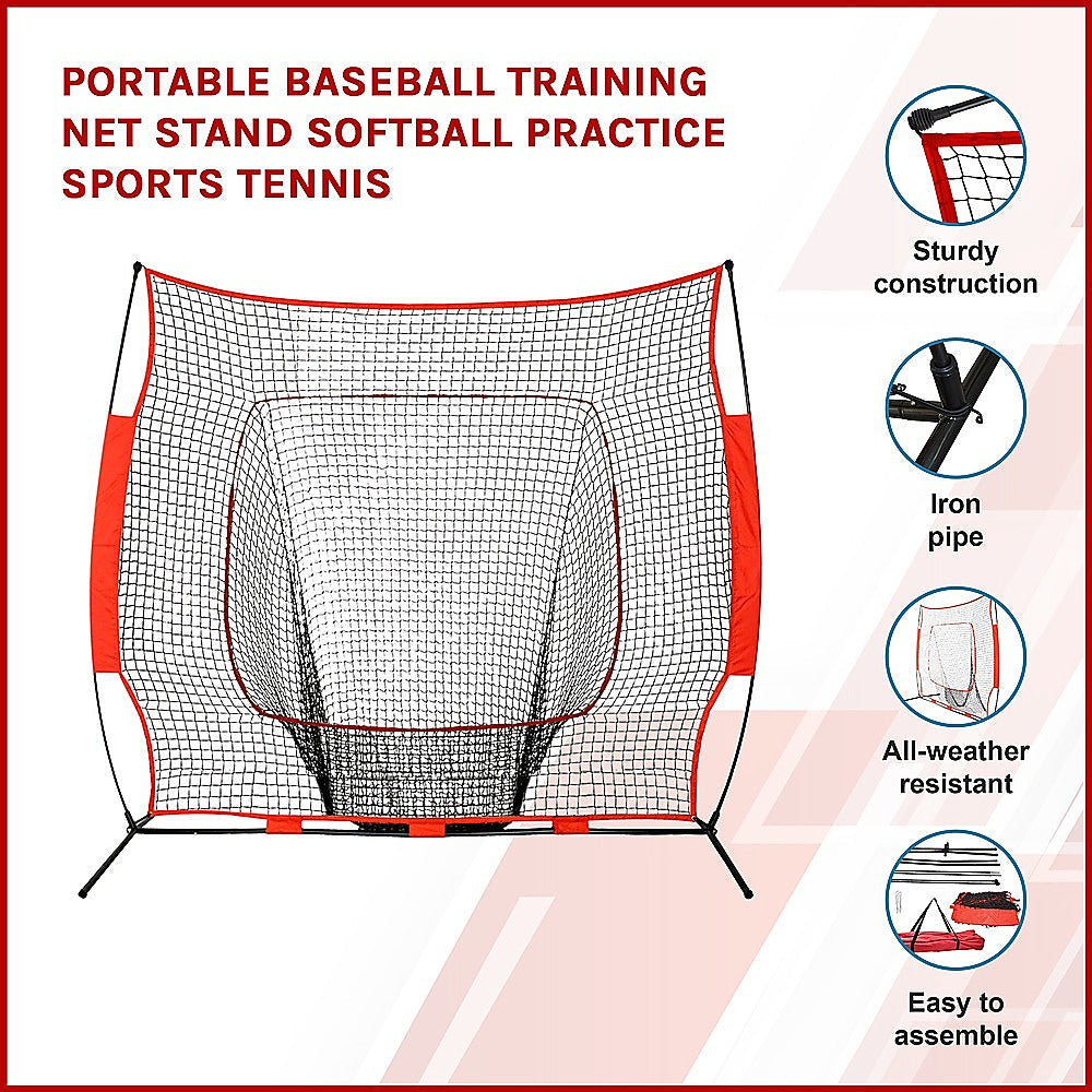 NNEDSZ Portable Baseball Training Net Stand Softball Practice Sports Tennis-2