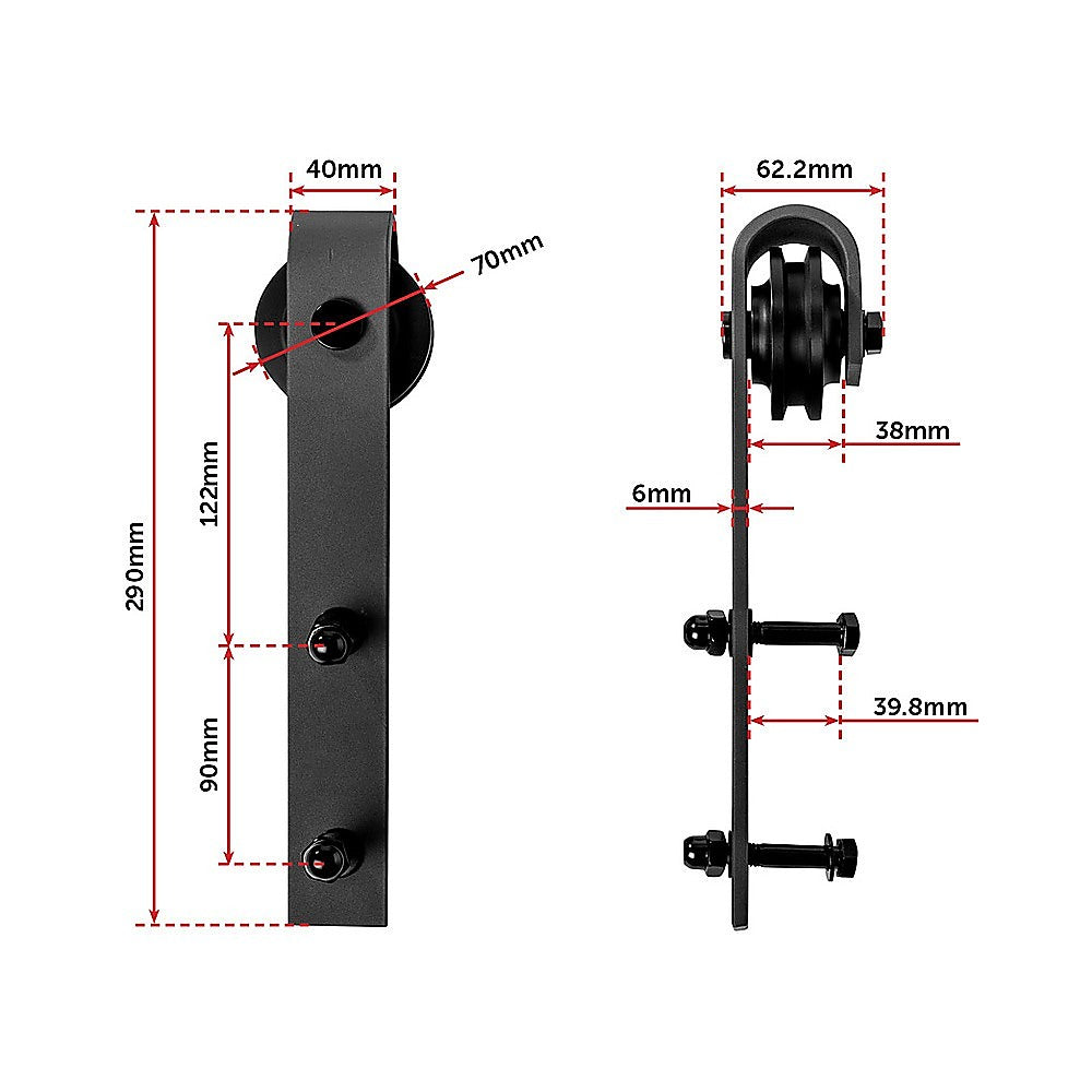 NNEDSZ 3.6m Sliding Barn Door Hardware-4