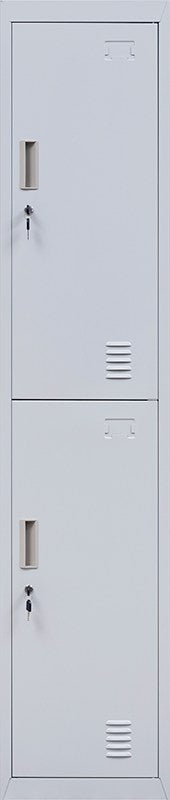 NNEDSZ Lock 2-Door Vertical Locker for Office Gym Shed School Home Storage Grey-2