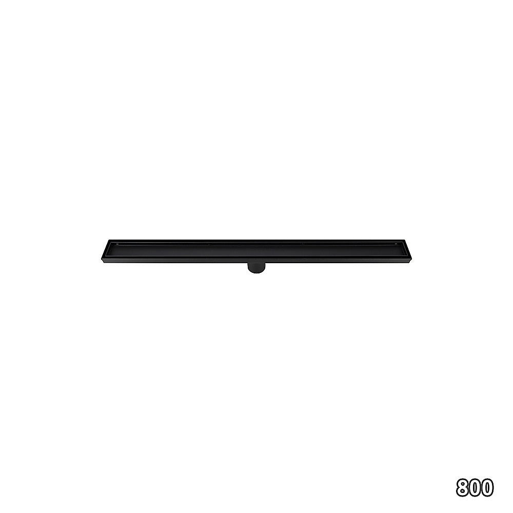 NNEDSZ 800mm Tile Insert Shower Bathroom Black Grate Drain w/Centre outlet Floor Waste-2