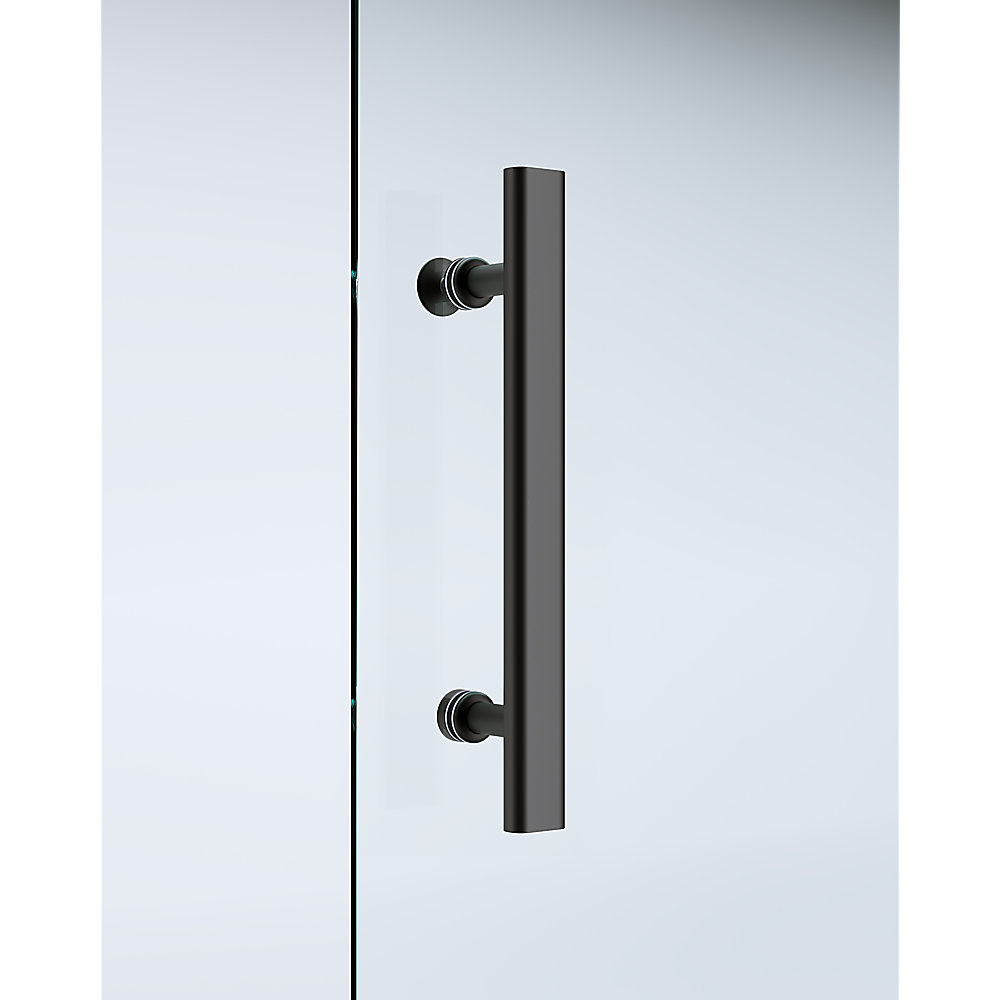 NNEDSZ Adjustable 1200x1200mm Double Sliding Door Glass Shower Screen in Black-1