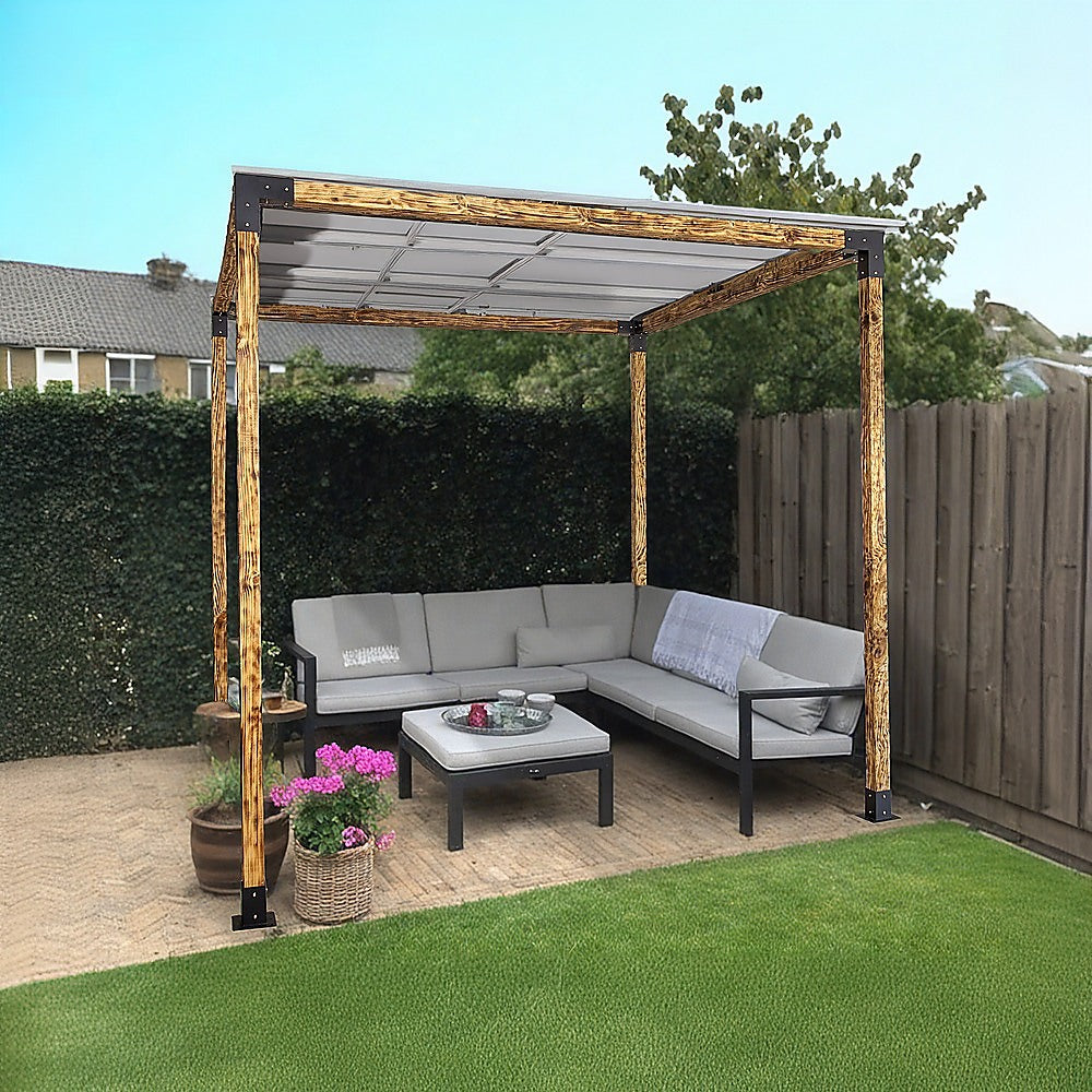 NNEDSZ Roof Pergola Gazebo Shed Matte Black Steel Brackets DIY Kits-1