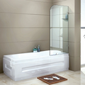 NNEDSZ 70cm Frameless Glass Bath Screen with Brackets - White-0