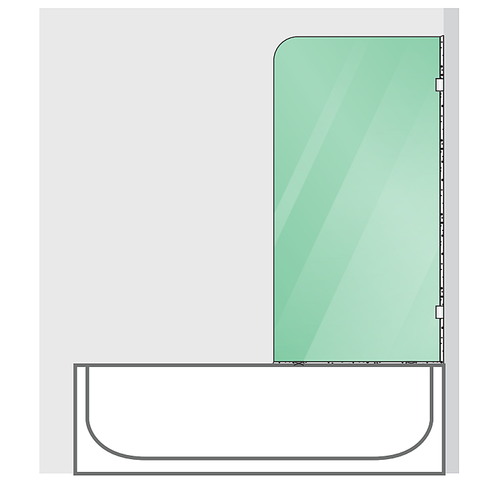 NNEDSZ 70cm Frameless Glass Bath Screen with Brackets - White-1